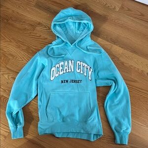 Ocean City New Jersey Hoodie Small Aqua